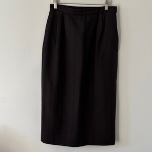 Elegant Vintage Brown Stripe Women's Midi